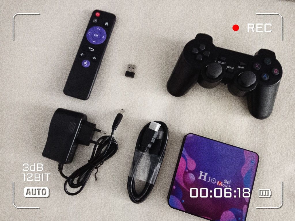 Android TV Box H10max + Retro GameBox + controlador Dualshock