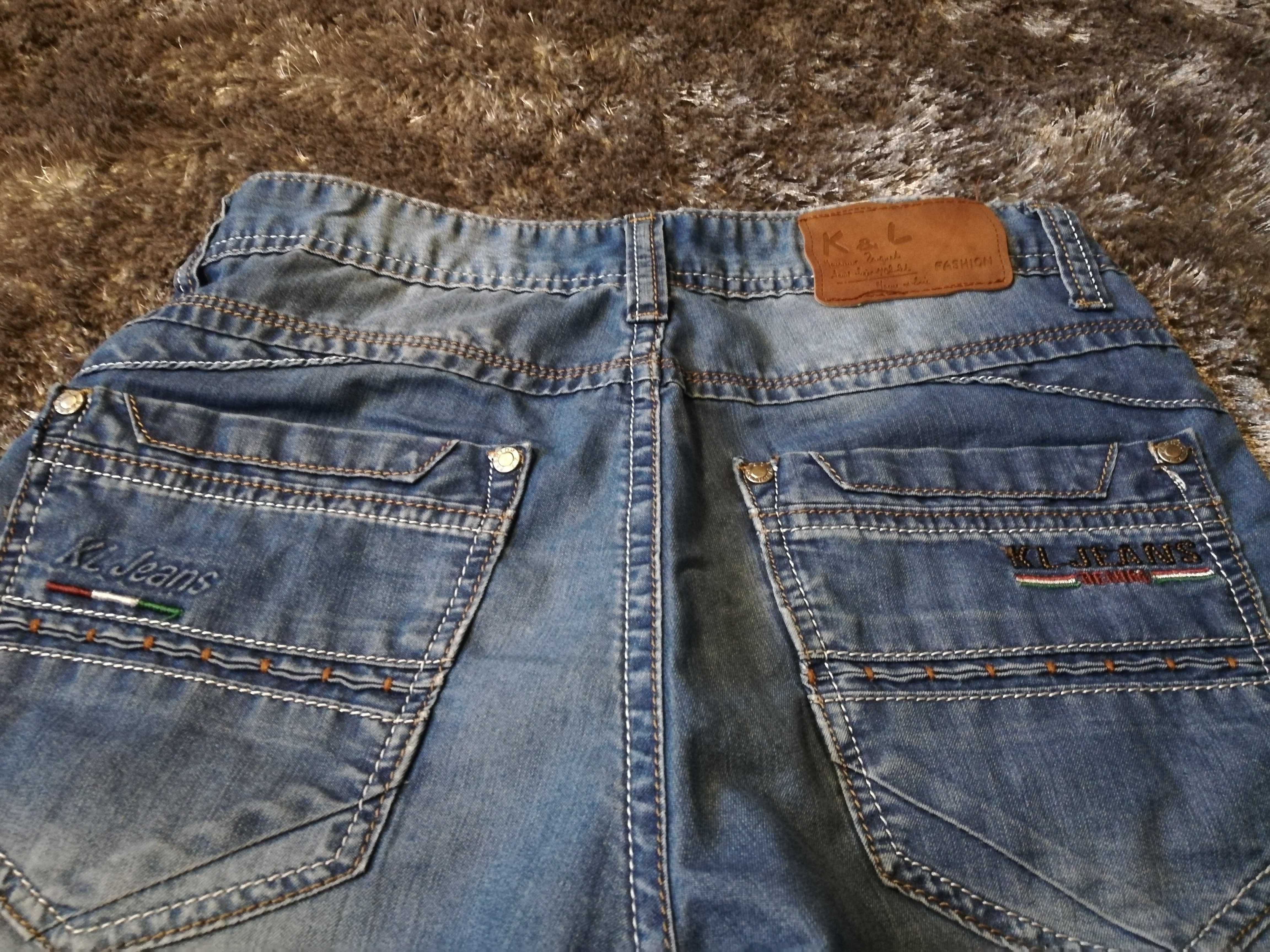 Spodenki chłopięce jeansowe obwód pasa 74