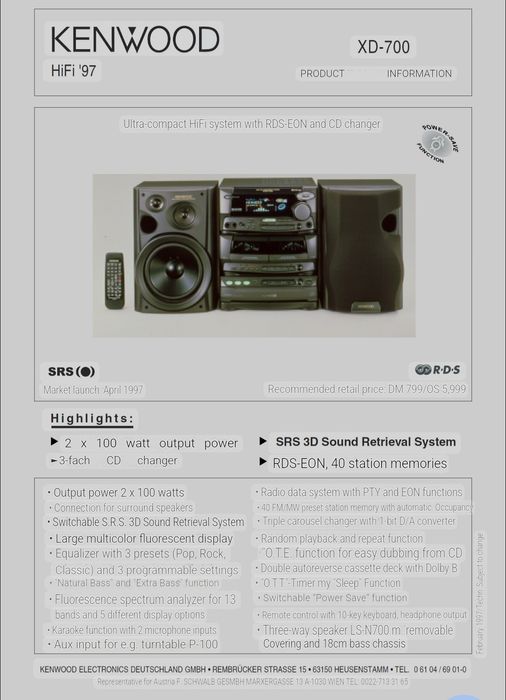 Aparelhagem Kenwood RXD-700