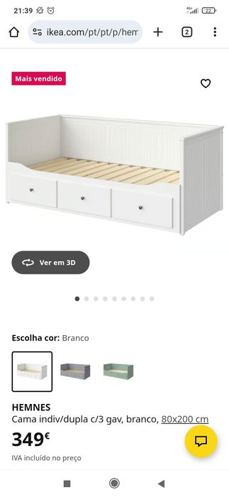 Cama individual/dupla com gavetões