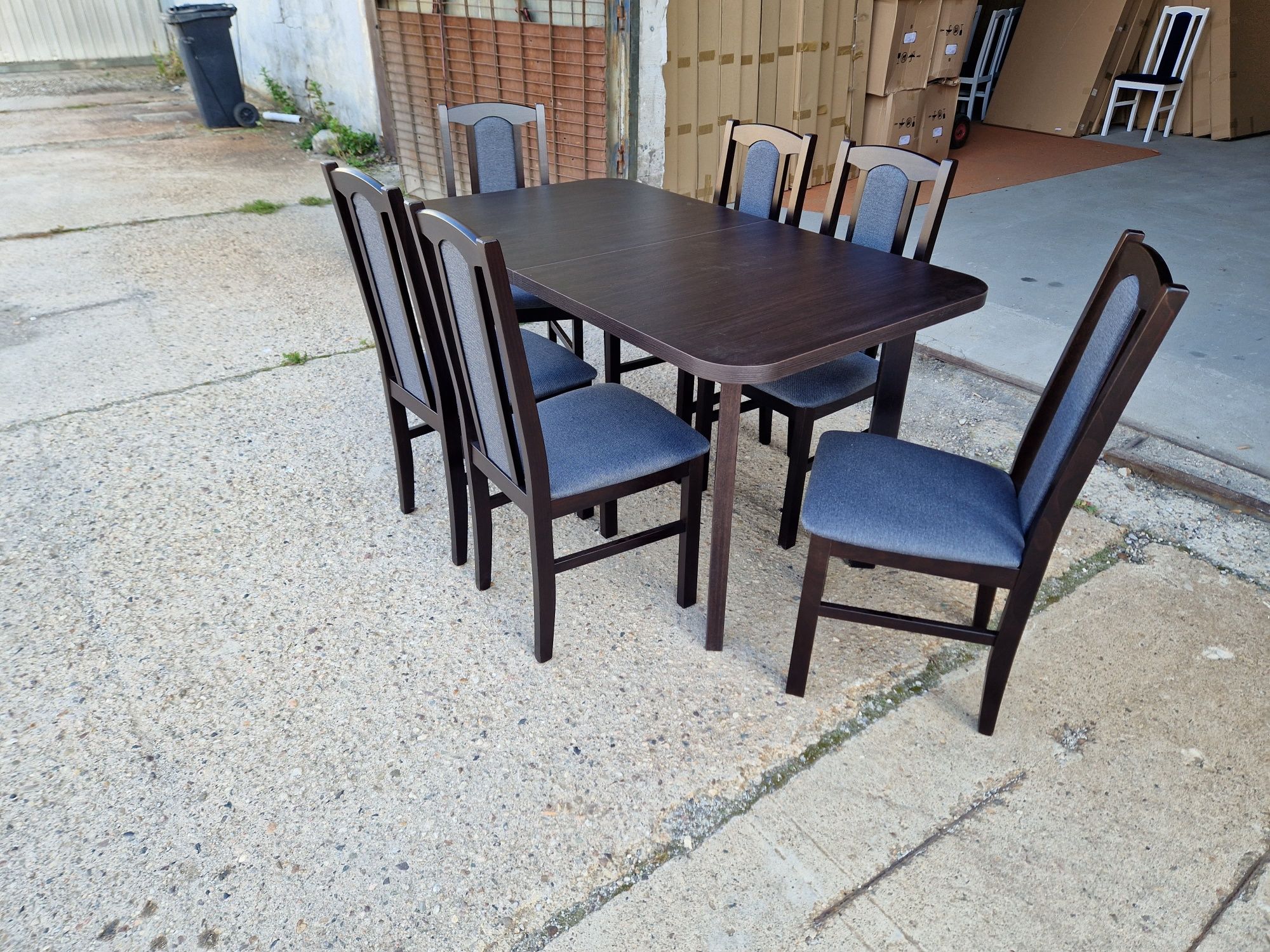 Nowe: Stół 80x140/180 + 6 krzeseł, WENGE + GRAFIT, dostawa cała POLSKA