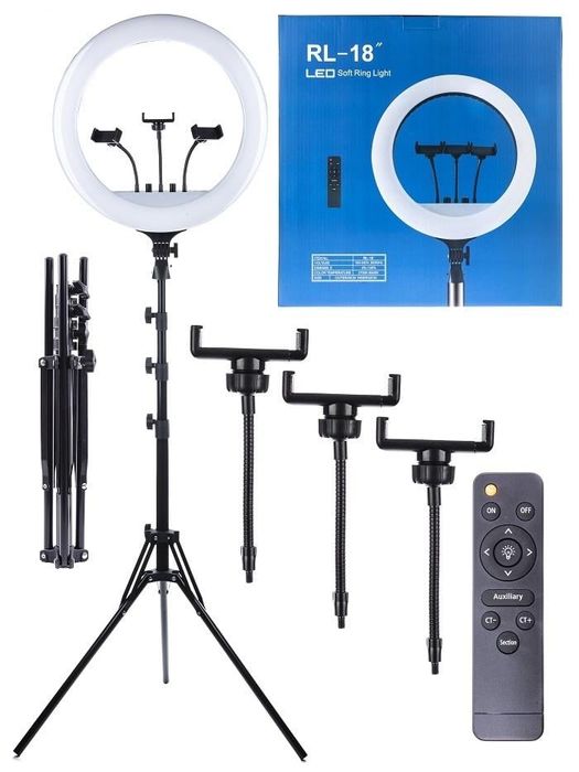 Лампа кільцева LED RL-18 зі штативом 2 м 45 см