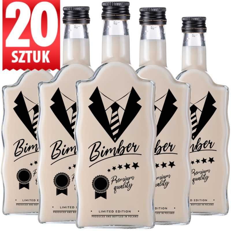 Butelka szklana na bimber Warta 500 ml Dżentelmen zestaw 20 sztuk