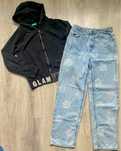 Bluza rozpinana spodnie szerokie nogawki baggy benetton 11-12 lat