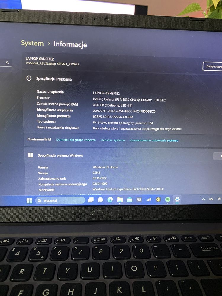 Laptop ASUS do negocjacji