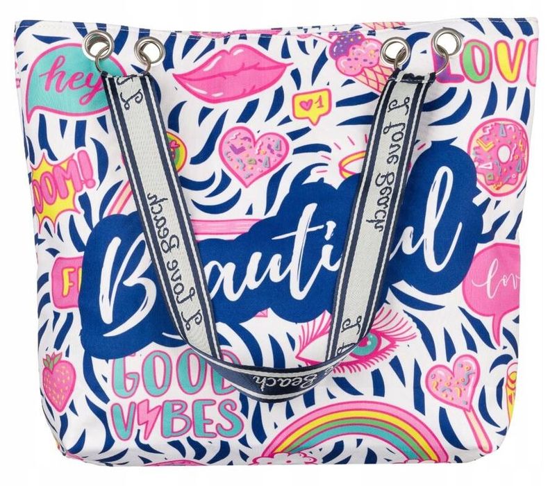 letnia, plażowa shopperka z poliestru