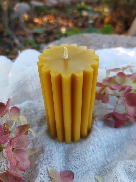 Świeca x5 z wosku pszczelego Słupek mały świeczka rękodzieło