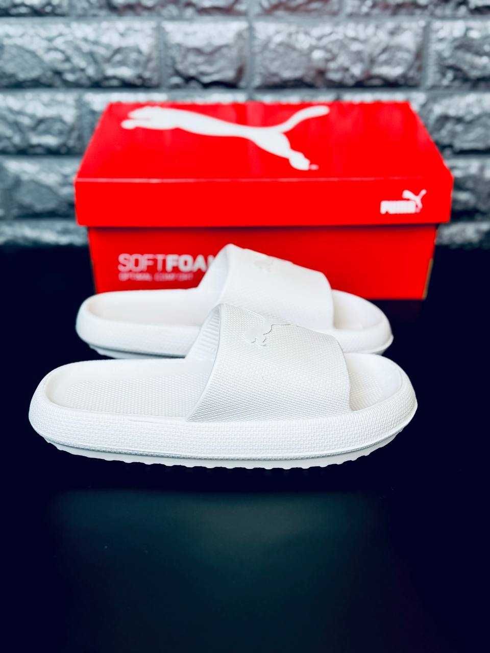Подростковые Puma шлепанцы Белые летние New! Шльопанці Пума жіночі