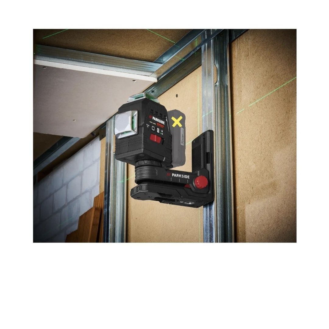 Nível laser de linha cruzada recarregável 20V parkside performance