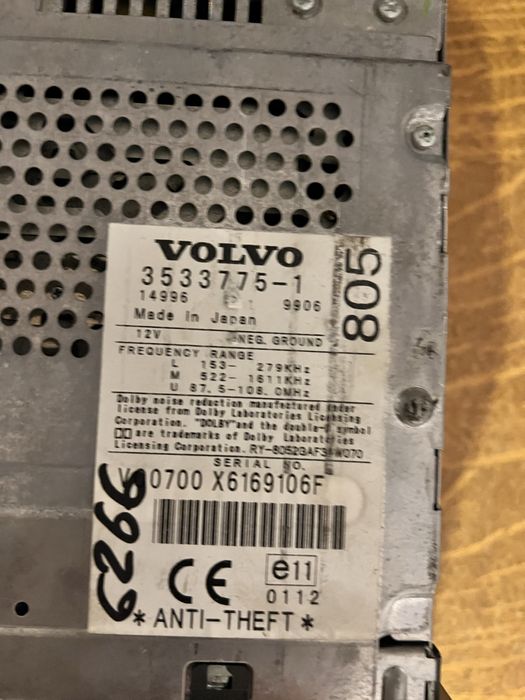 Radio v70 s70 850 volvo cd kasety sc-805