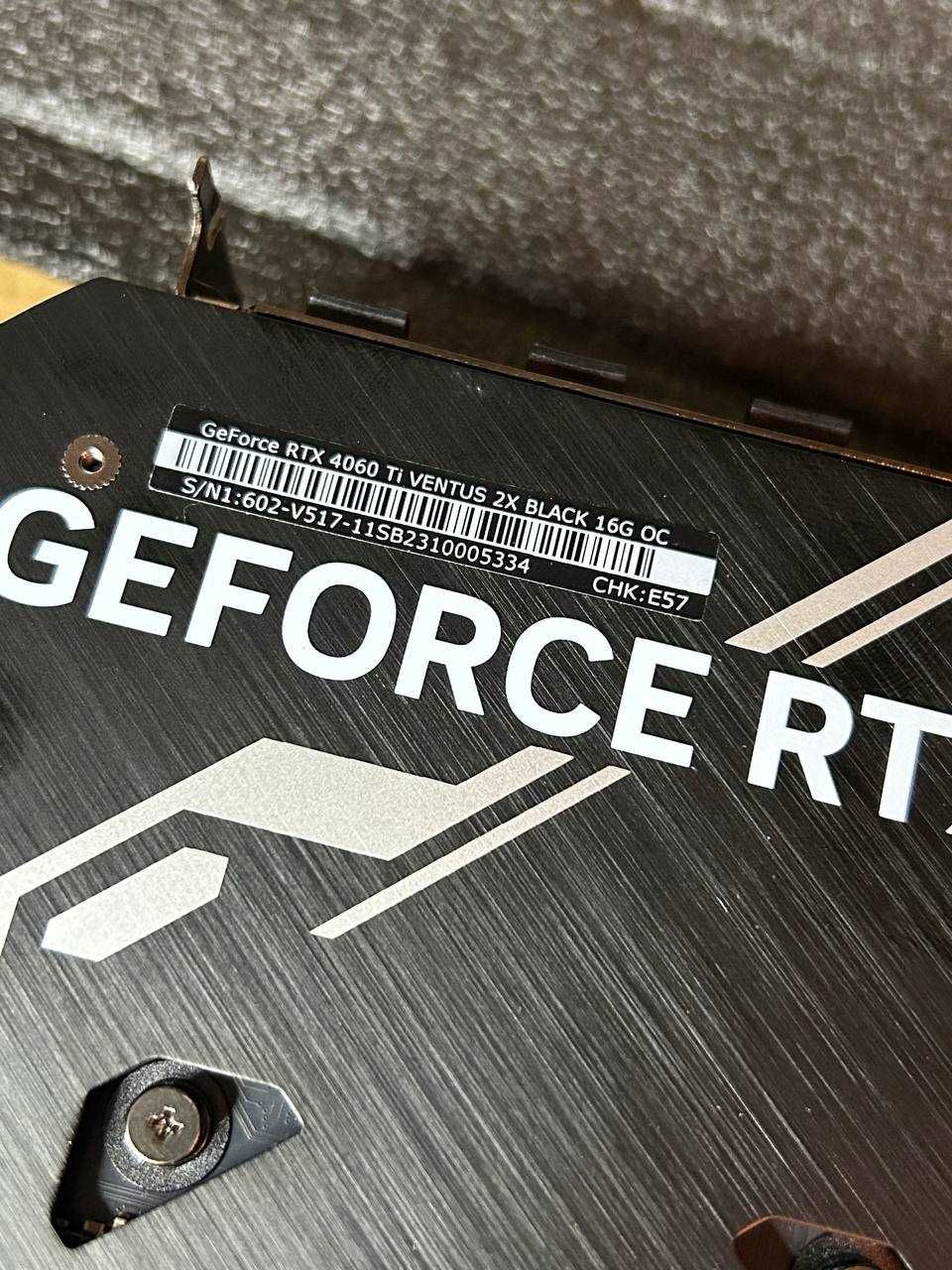 MSI PCI-Ex GeForce RTX 4060 Ti Ventus 2X Black 16G OC 16GB GDDR6