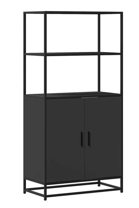 vidaXL Wysoka szafka, czarna, 68x35x139 cm
