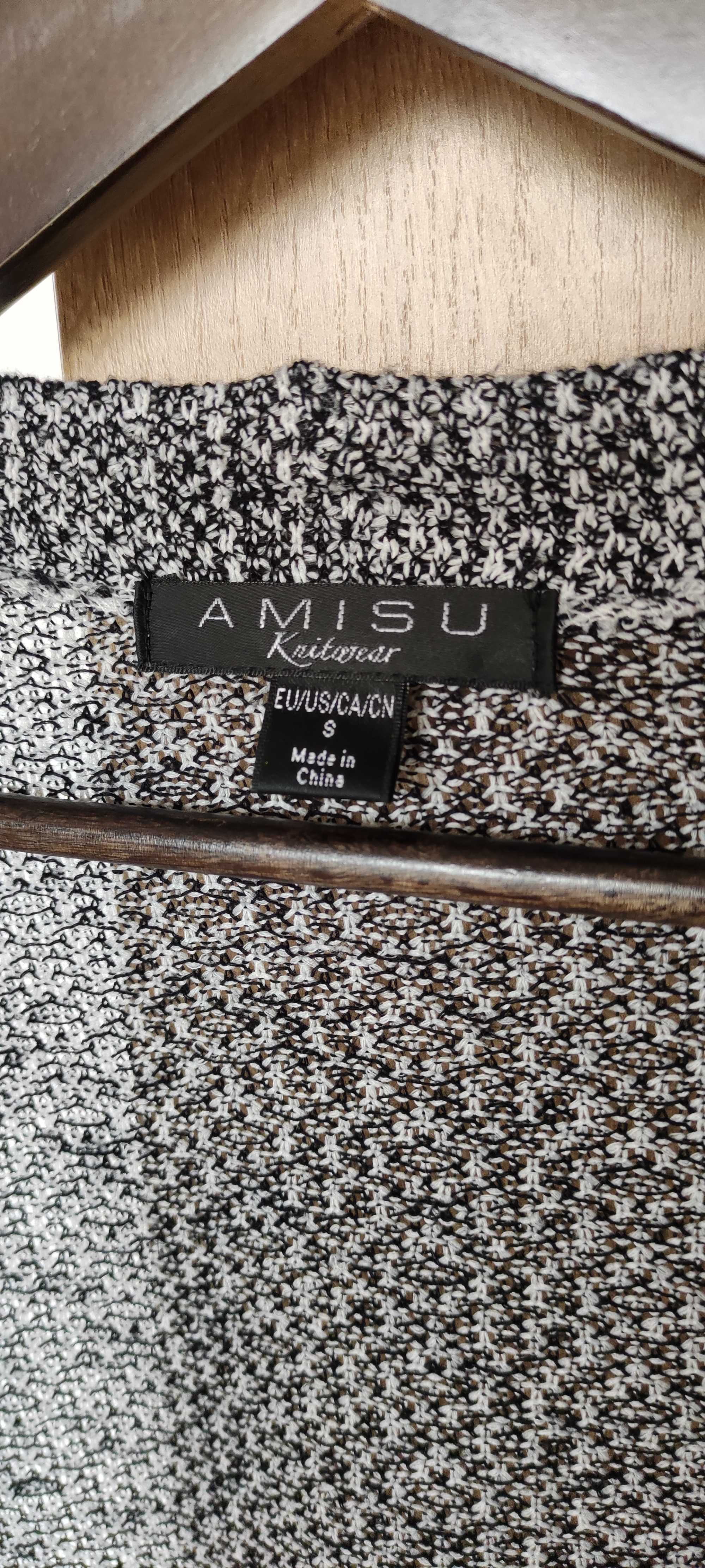 Cienka narzutka New Yorker Amisu rozmiar S 36 czarno-biała