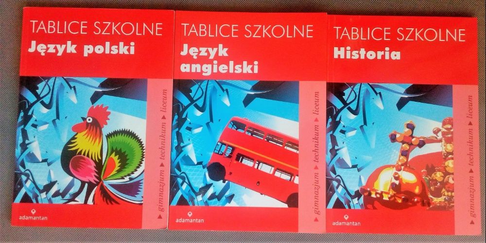 Tablice szkolne J.polski, J.Angielski, Historia