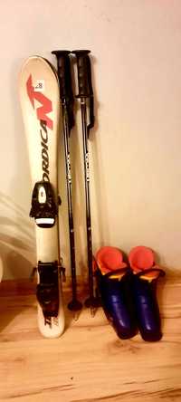 Narty Nordica 80 cm buty 19  kijki kask