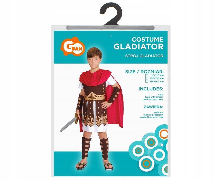strój gladiator 120/130 cm przebranie kostium halloween karnawał bal