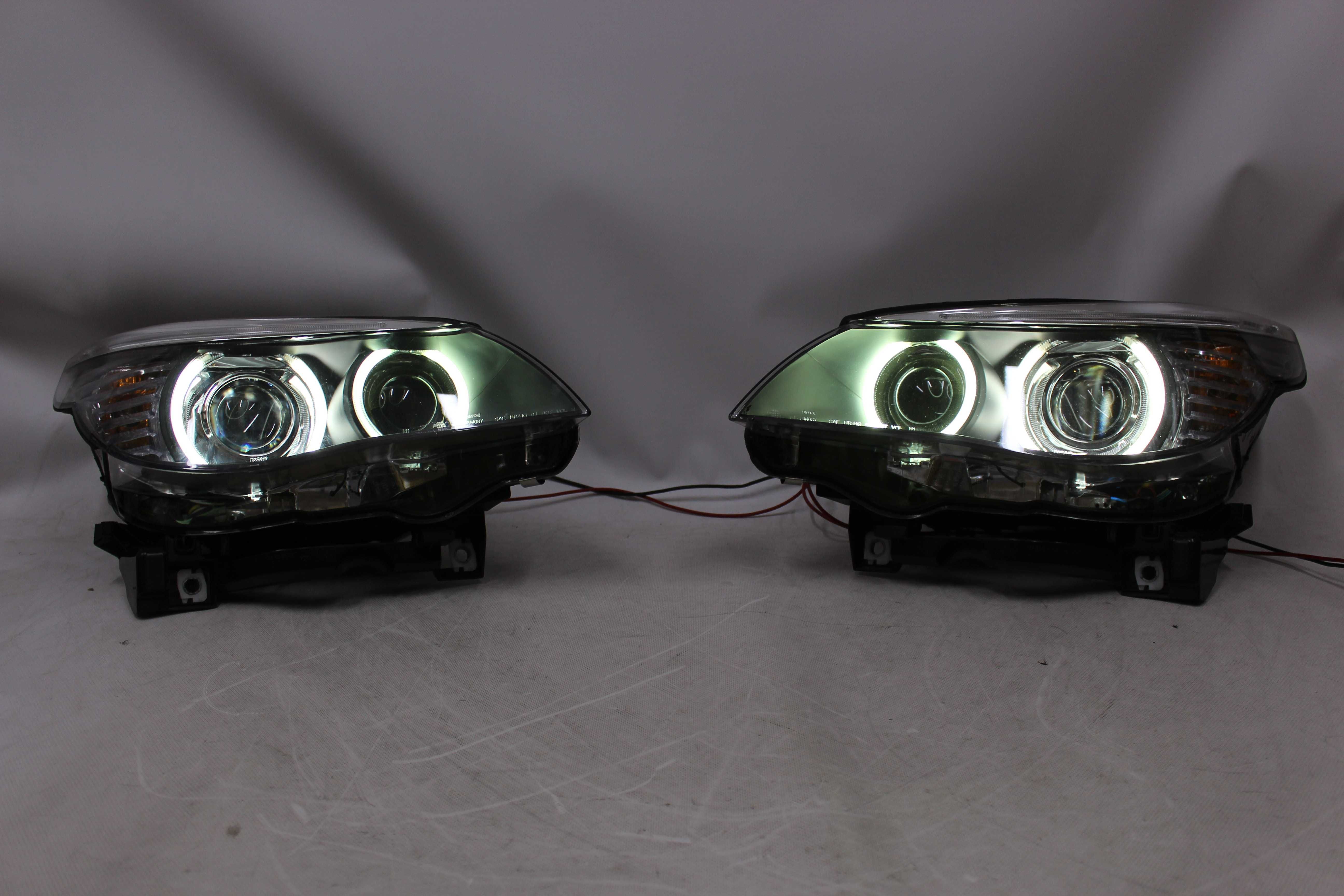 Lampy przednie przód BMW E60 E61 03-04 XENON D2S RINGI CCFL LED PreLCI