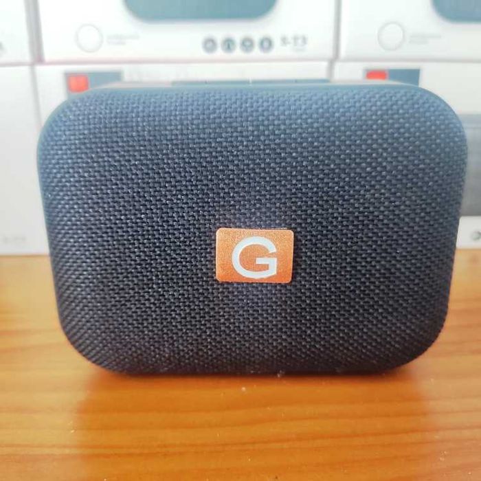 Mini coluna Bluetooth rádio FM USB micro SD MP3 11x8x4cm