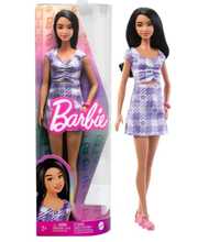 Barbie Lalka tanio Barbie Fashionistas Lalka Sukienka fioletowa kratka