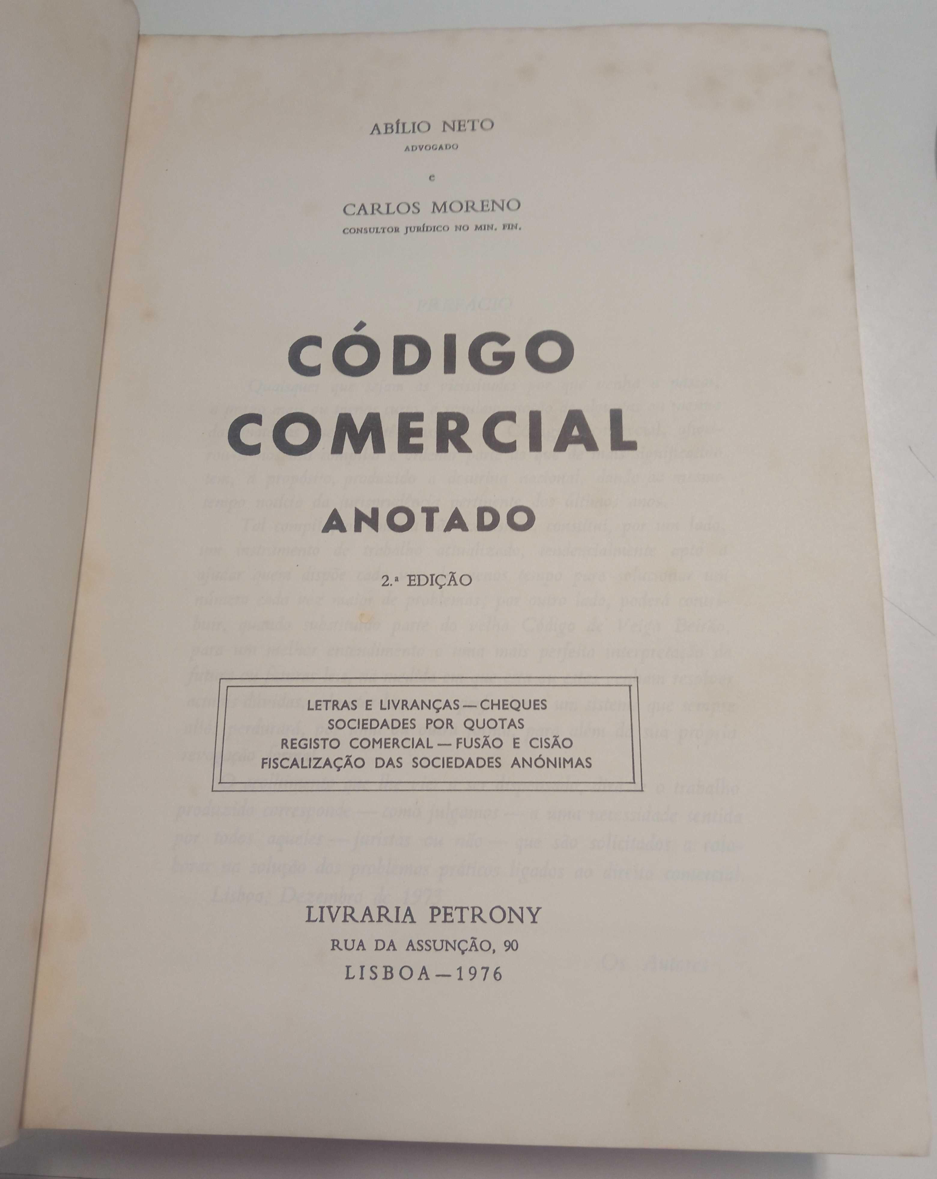 Código Comercial Anotado, de Abílio Neto