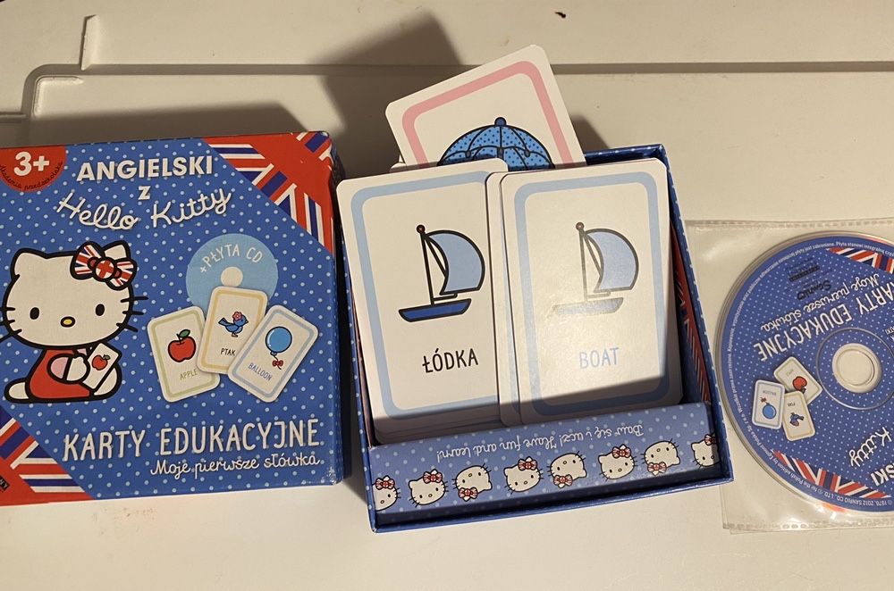 Angielski z Hello Kitty karty edukacyjne +cd nauka angielskiego