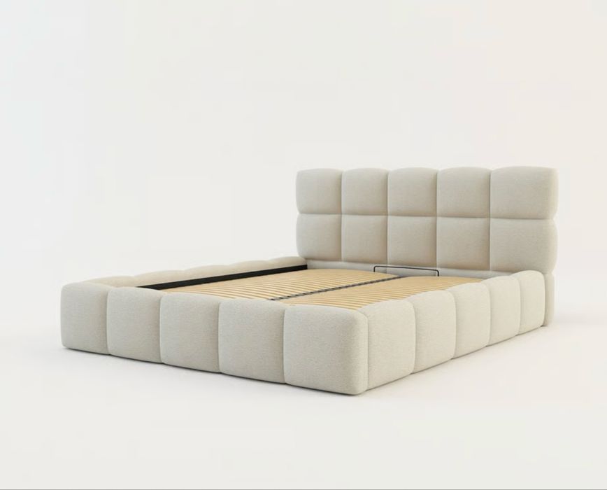 Łóżko sypialniane kremowe 160x200