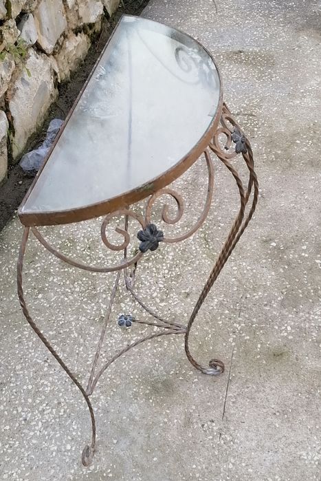 Mesa de Apoio em Ferro Antiga - Vintage