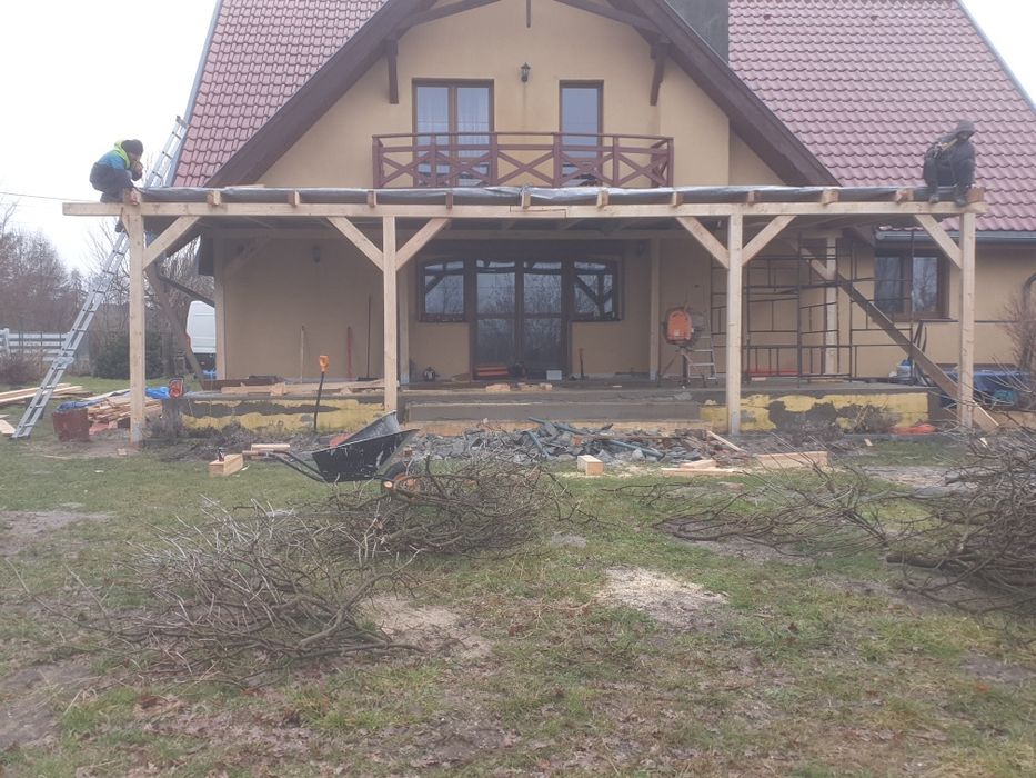 Prace zewnętrzne: rynny, podbitki, kominy, ogrodzenia, wiaty