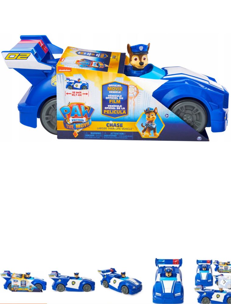 Psi Patrol Paw Patrol pojazd duży radiowóz Chase’a Chase