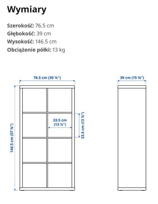 Regał Ikea KALLAX imitacja dębu bejcowanego 4x2