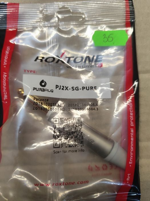 Wtyk typu Jack 6.3 mono z wyłącznikiem Roxtone PJ2X-SG-PURE
