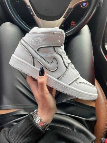 Кроссовки рефлективные Nike Air Jordan 1 White Мужские/женские x1