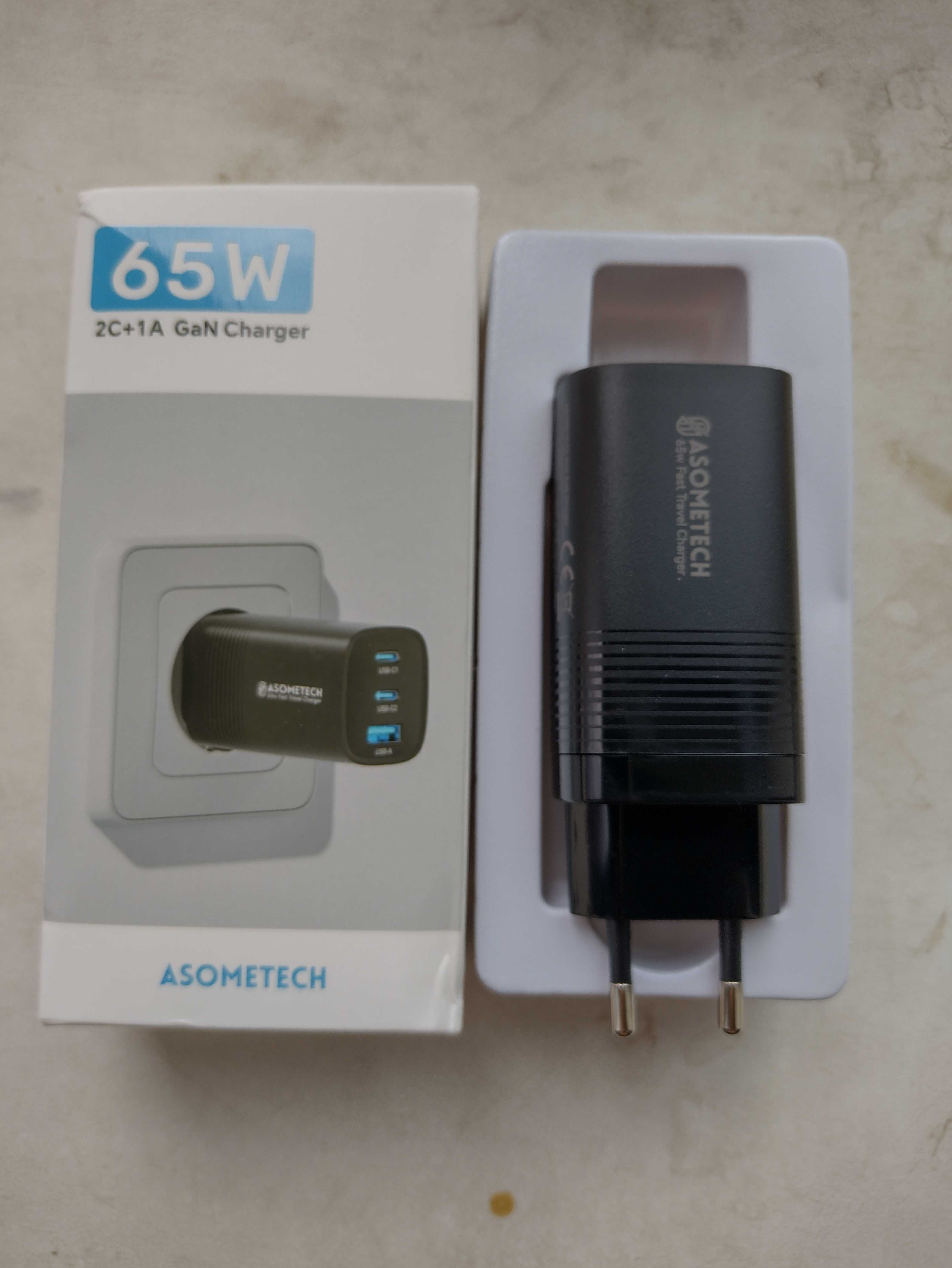 До ноутбука зарядний пристрій ASOMETECH 65w GaN USB+2C PPS PD QC4.0
