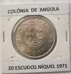 2 Moedas Portuguesas 20 escudos da Ex. Colónia de Angola  ( NÍQUEL )