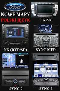 Ford Mapy 2022/2023 Karta FX NX MFD Sync Polskie menu PIN