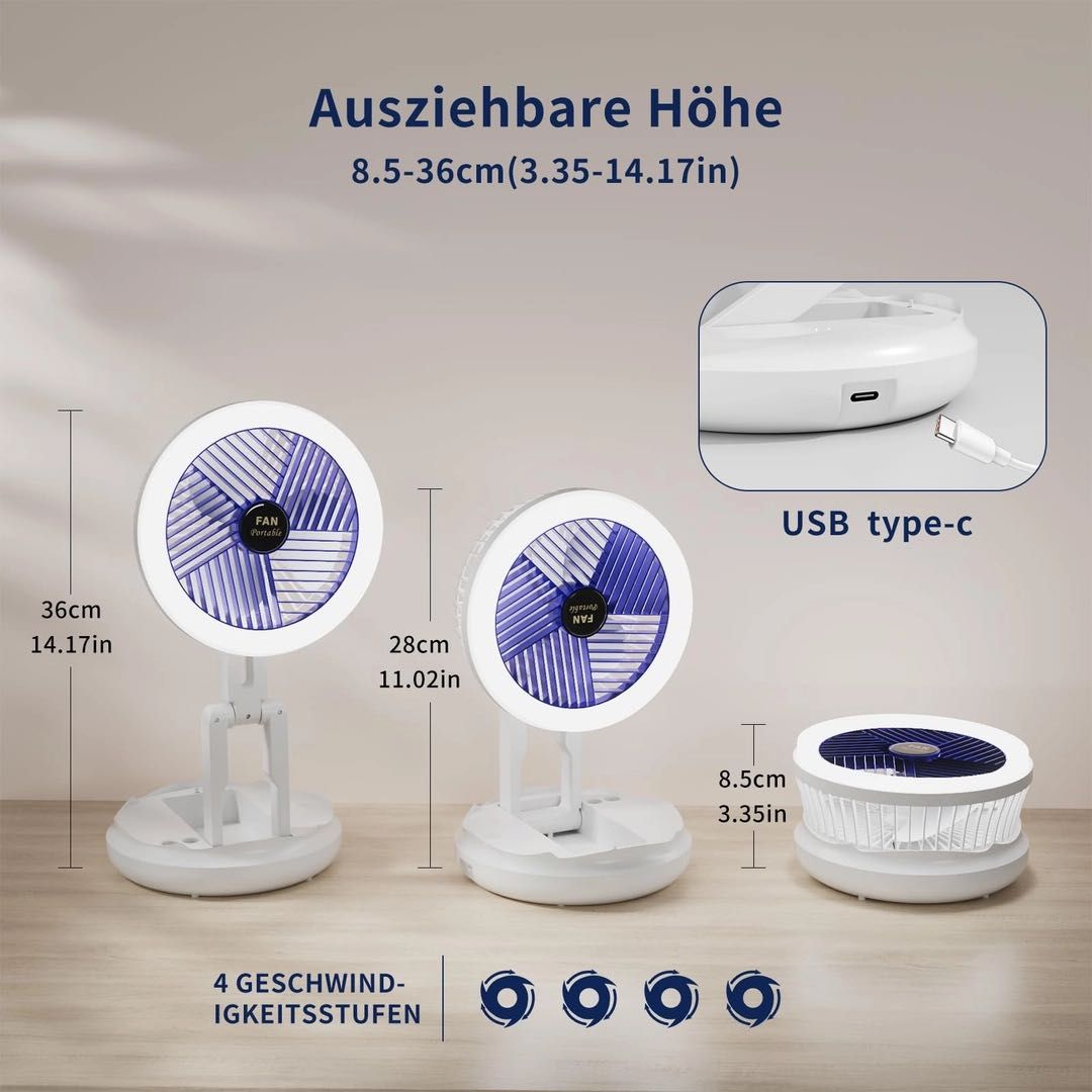 Super wentylator podręczny stacjonarny bezprzewodowy USB, nowy Wrocław