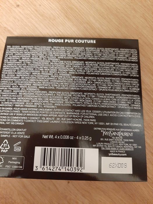 Помада палетка пробники Yves Saint Laurent