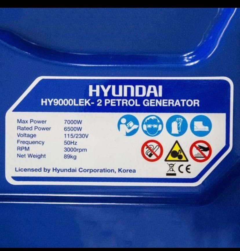 Генератор бензиновий Hyundai HY9000LEK-2.   7kW