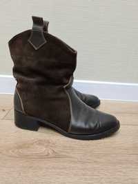 Женские кожаные ботинки сапоги 39 размера демисезонные