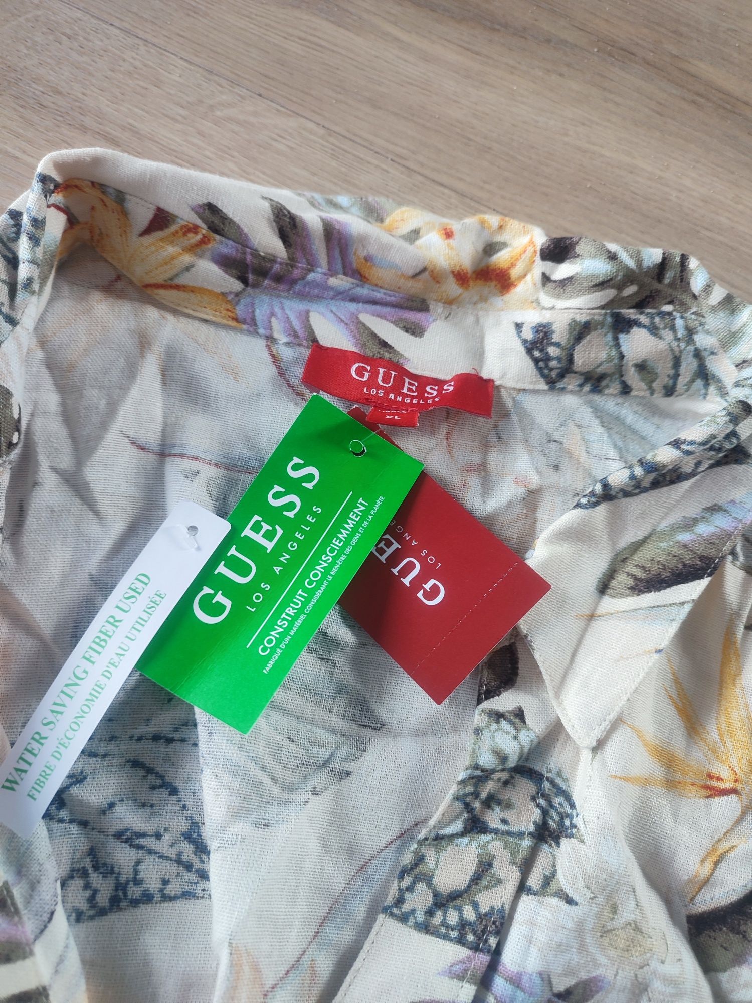 Bluzka damska oryginalna guess xl kwiaty wiązana
