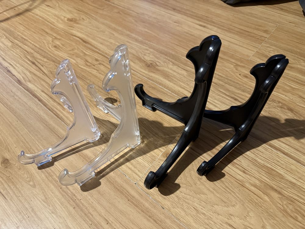 Podstawki pod talerze podporka pod porcelane plastik czarne podporka