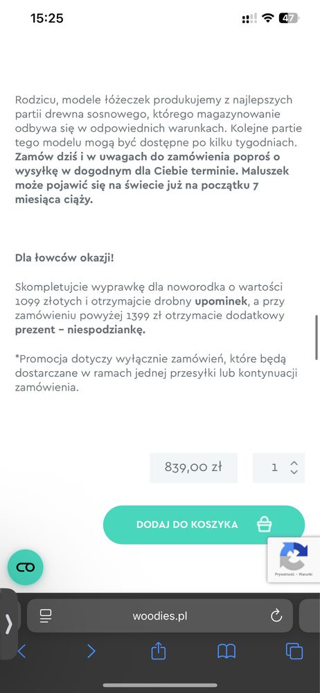 Łóżeczko dziecięce z wyposażeniem