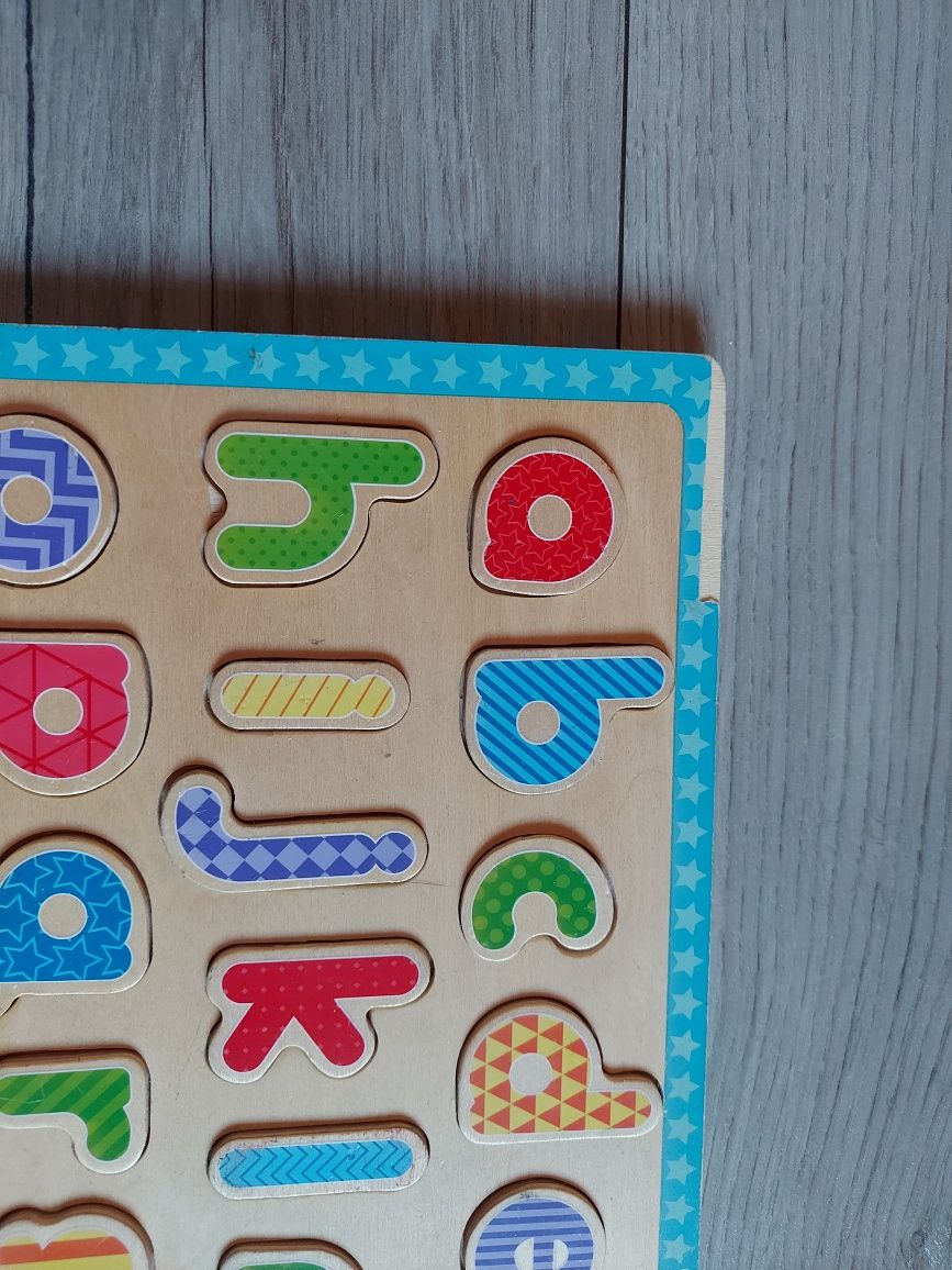 Alfabet drewniany puzzle