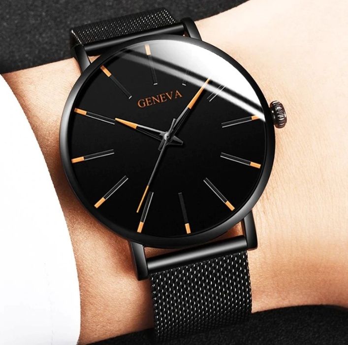 [Pack de 7!] 7x Relógios GENEVA (Preto e Azul) - Relogio Luxury Quartz