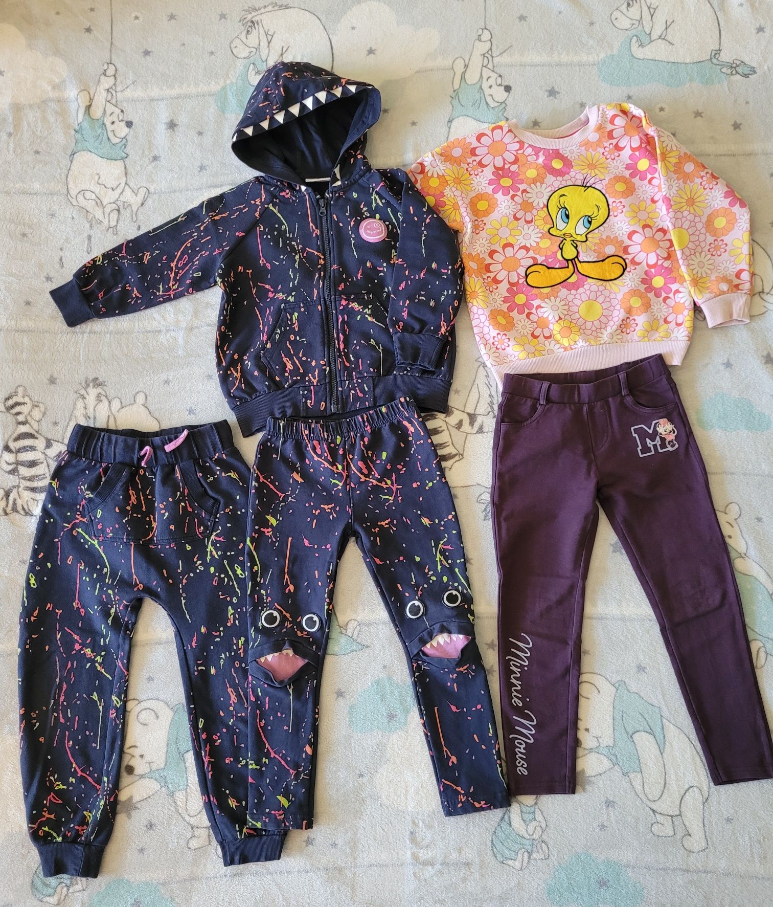Spodnie i bluzy r. 110 dla dziewczynki