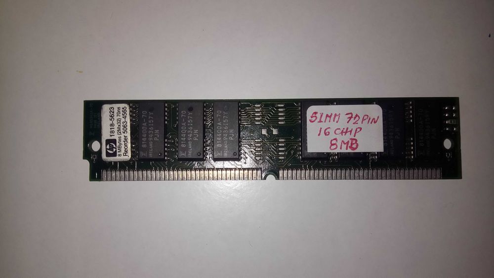 RAM Memory Modules, 72-Pin SIMMs, 8 MB and 16 MB (Vintage – Old PCs)64284584414849120