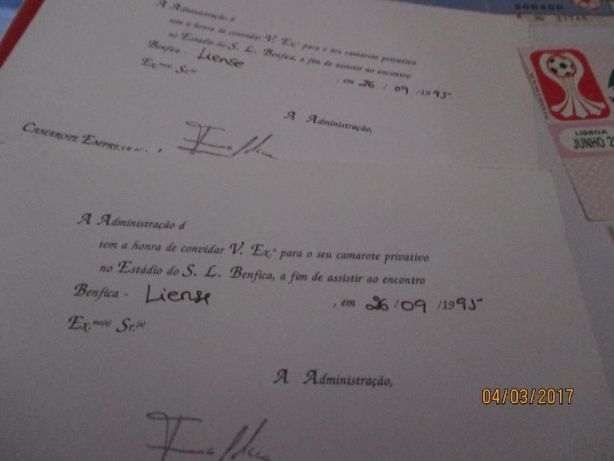 14 Bilhetes antigos do SLB+1 Camp. mundial juniores