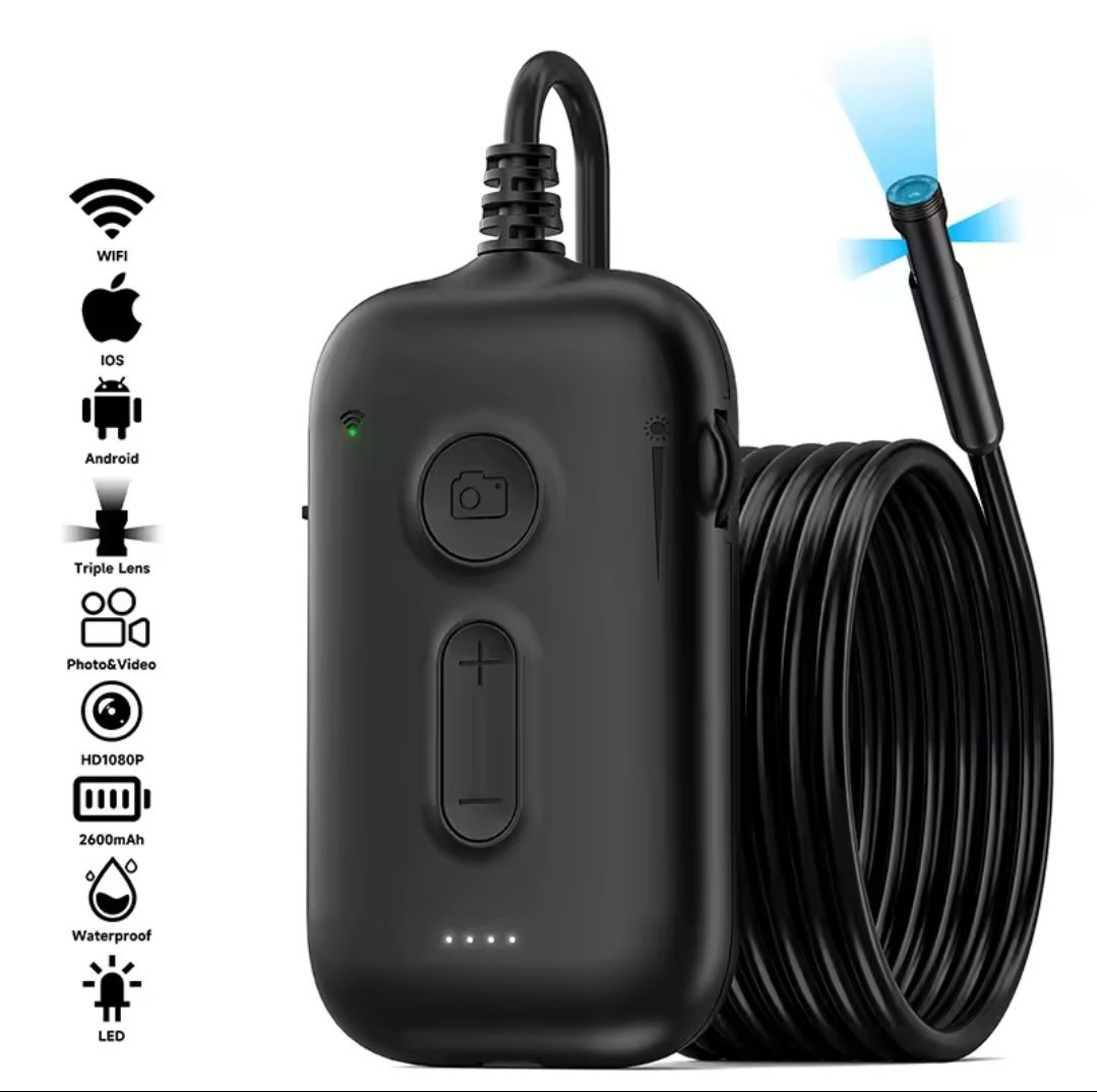 Эндоскоп,бороскоп,3 камеры.WiFi .Bluetooth. 2800 mAh.