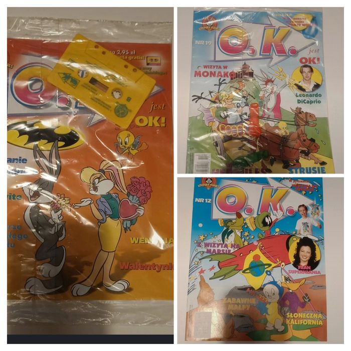 3 gazetek O.K. Looney tunes zwariowane melodie 1999