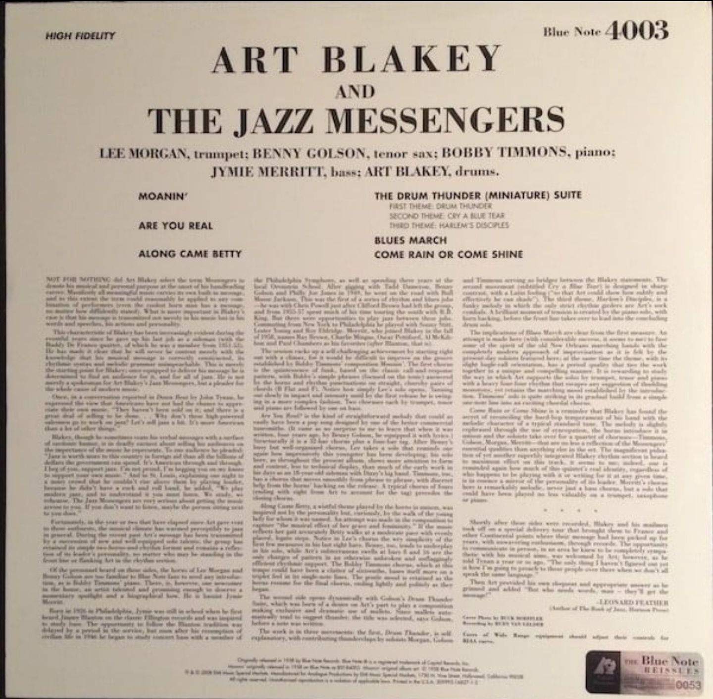 Art Blakey and the Jazz Messengers - Moanin Analogue Productions 45rpm